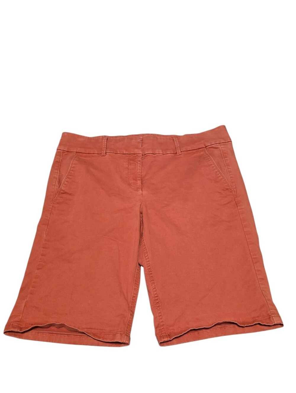 Loft Outlet Petite Skinny Preppy Classic Bermuda Shorts In Red/Orange Size 10P